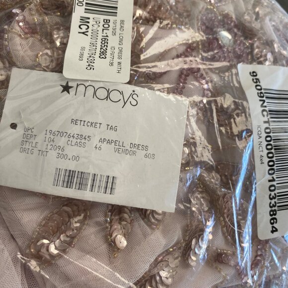 Adrianna Papell Womens Floral Beaded Formal Dress Gown Blush Pink Size 14 NWT - Picture 7 of 8